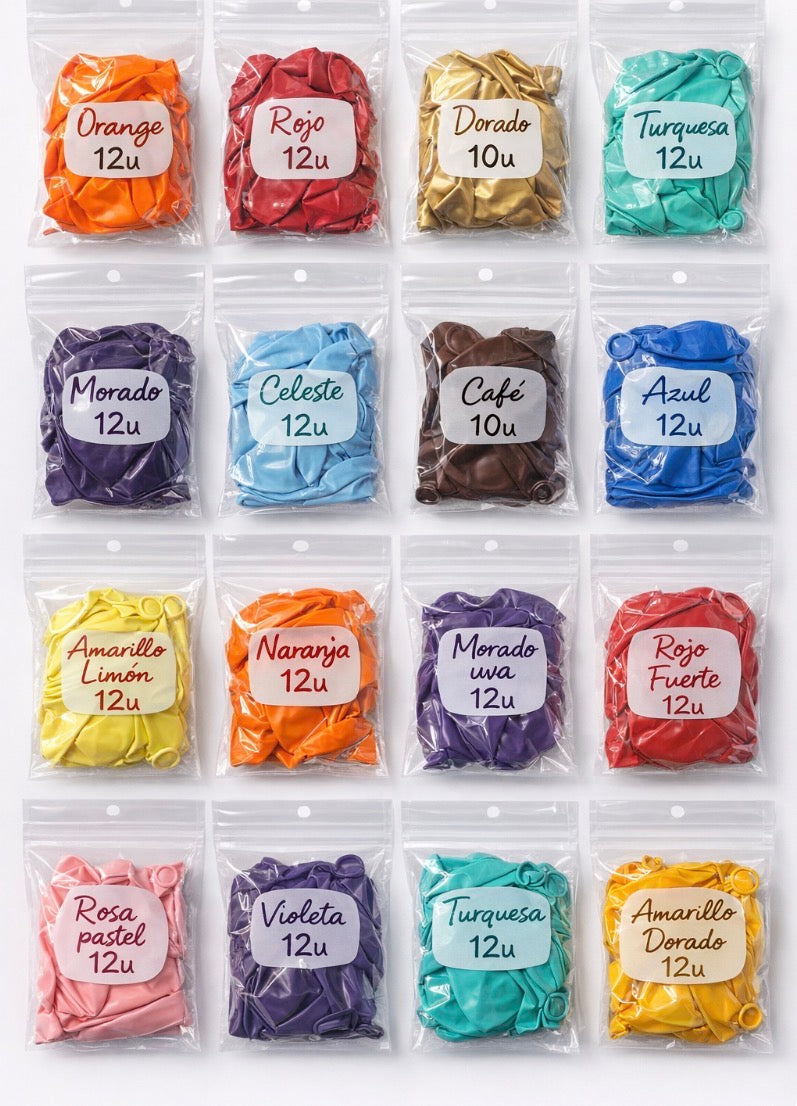 Mini Pack Latex Balloons 12" / Latex Balloon Mini Pack 12" | 4 balloons / 4 balloons