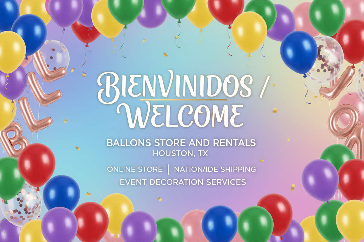 Banner de bienvenida Balloons Store and Rentals