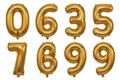 Globos de números en foil dorado