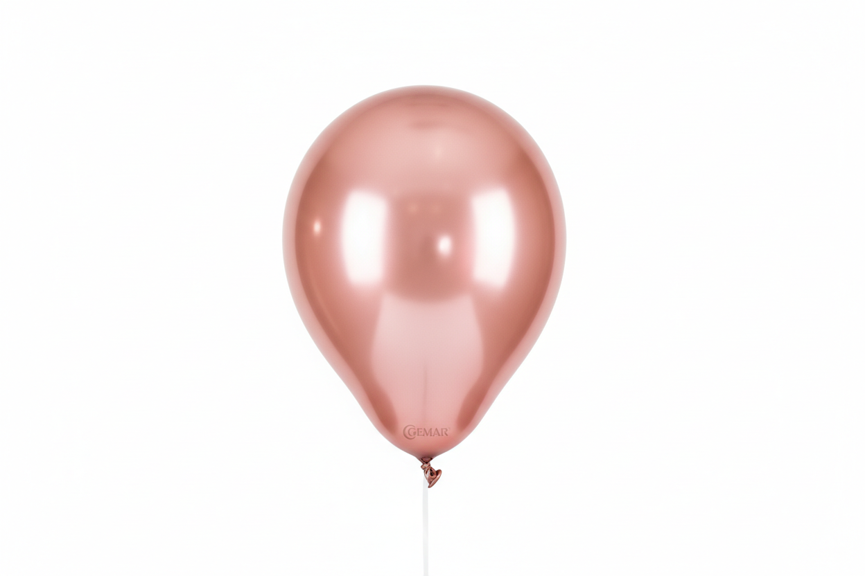 Globo de látex shiny rose gold brillante Gemar