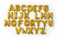 Globos de letras en foil dorado
