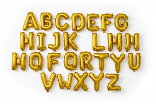 Globos de letras en foil dorado