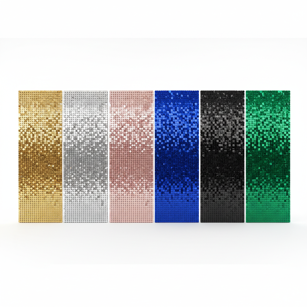 Shimmer Wall Rental - Gold, Silver, Pink, Blue, Black, Green